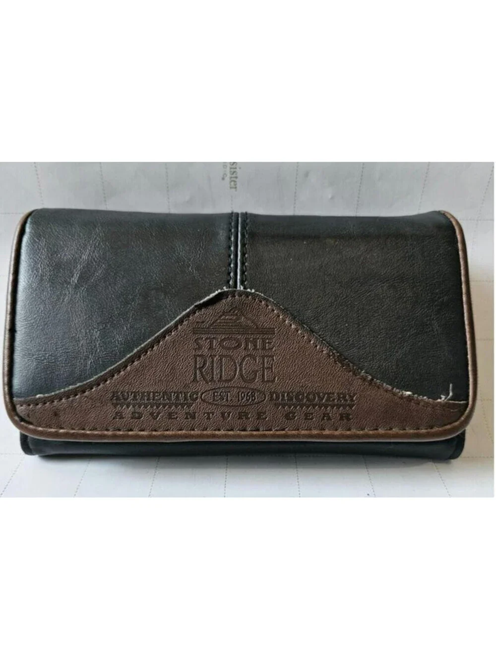 Stone Ridge Adventure Gear Wallet Black Brown Zip Organizer Card Holder